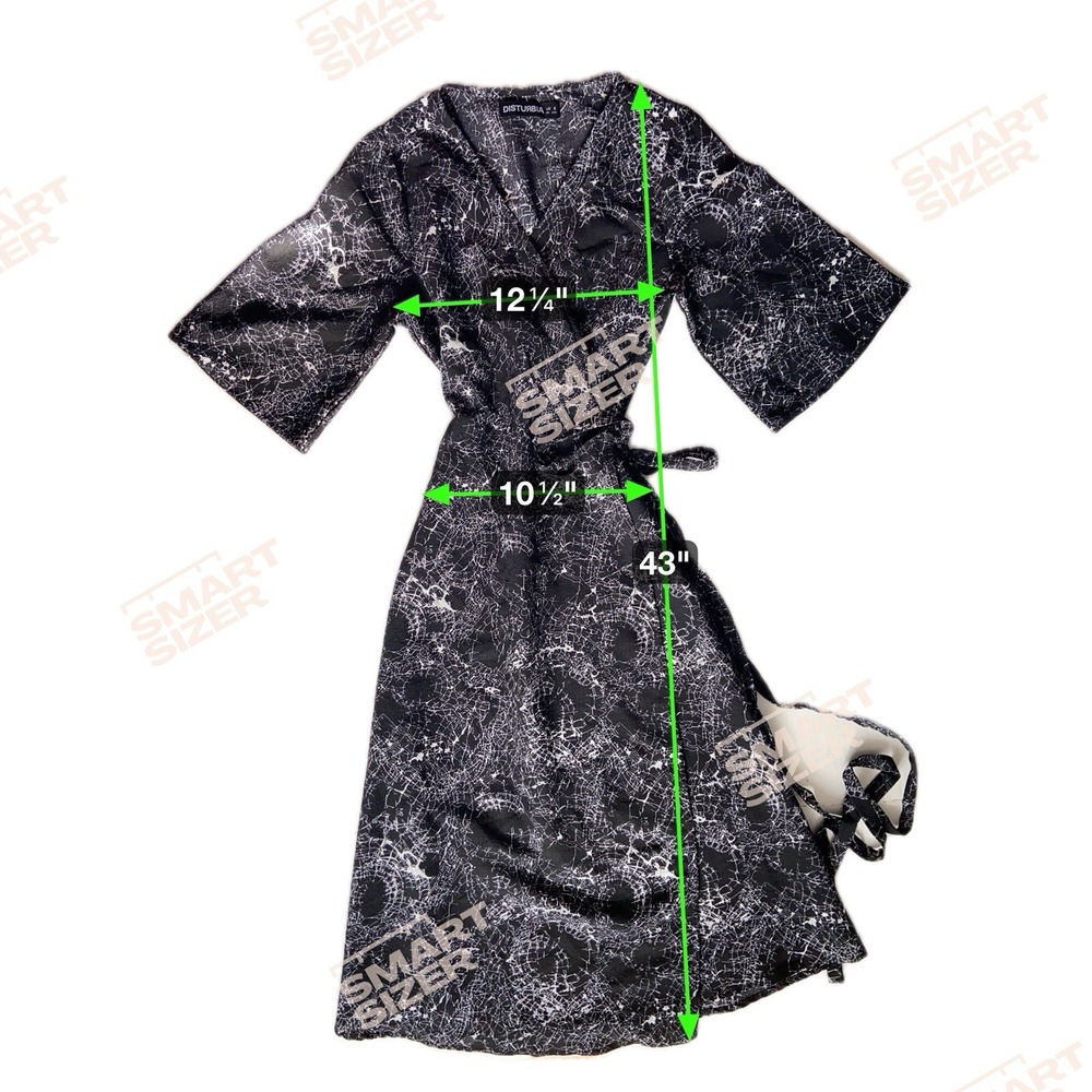 Disturbia Spellwork Midi Wrap Dress Size US 4 UK 8 Black Goth Witchy Grunge Emo - Picture 8 of 13